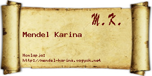 Mendel Karina névjegykártya